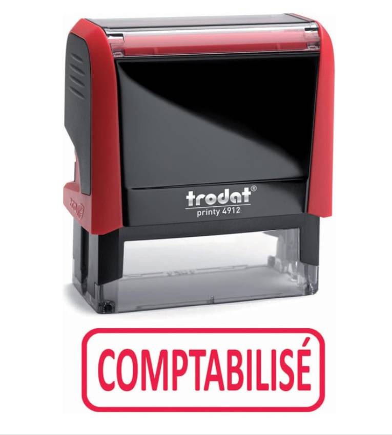 Tampon encreur Professionnel ''COMPTABILISE'' Trodat 4912 , Encre à Séchage Rapide ,Formule Commerciale